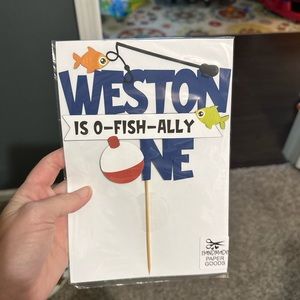 O fishally one “Weston” cake topper